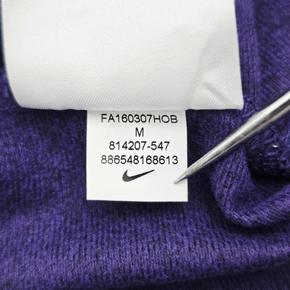 LSU Tigers Nike 1/4 Zip Pullover Men's Medium Purple Football Long Sleeve 814207